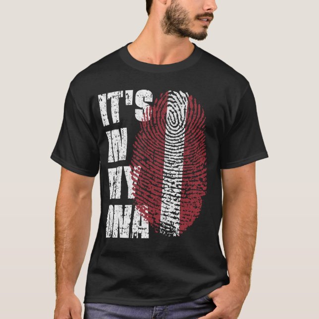 Camiseta Está no meu DNA, latvia Flag Boy Gift (Frente)