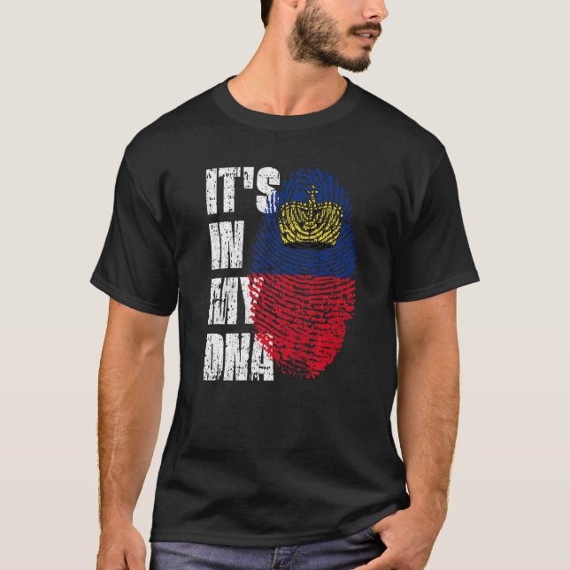 Camiseta Está no meu Dna Liechtenstein Flag Liechtenstein (Frente)