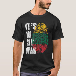 Camiseta Está no meu DNA Lituânia Flag lituano