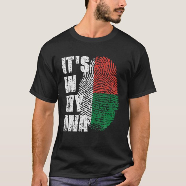 Camiseta Está no meu DNA Madagascar Flag Malagasi (Frente)