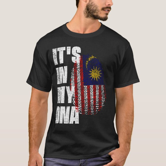 Camiseta ESTÁ NO MEU DNA Malásia Flag (Frente)