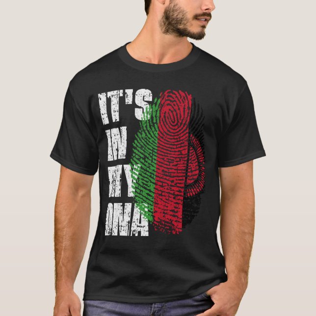 Camiseta ESTÁ NO MEU DNA Malawi Flag Malawian (Frente)