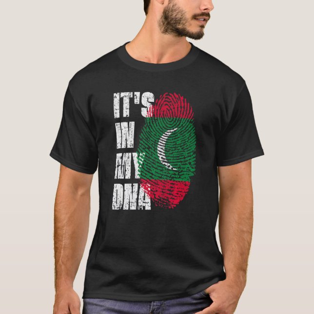 Camiseta Está no Meu Dna Maldives Flag Maldivesiano (Frente)