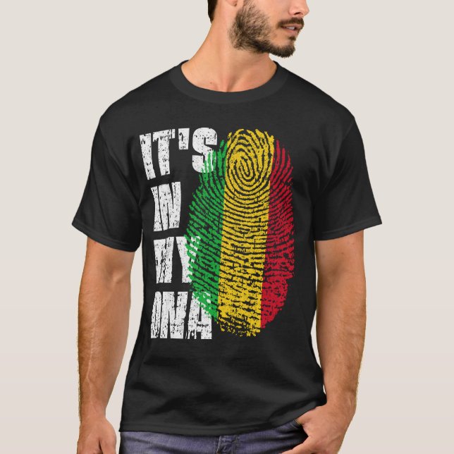 Camiseta Está no meu DNA Mali Flag Boy Gift (Frente)