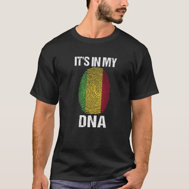 Camiseta Está no meu DNA Mali Flag maliano apresenta histor (Frente)