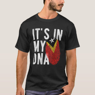 Camiseta Está no meu DNA - Marca Timor Leste Fingerprint