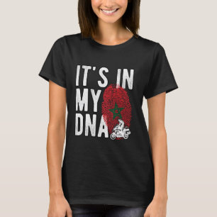 Camiseta Está no meu DNA Marrocos Flag Moto Marroquino
