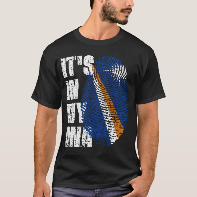 Camiseta Está no meu DNA Marshall Islands Flag Boy Gift (Frente)