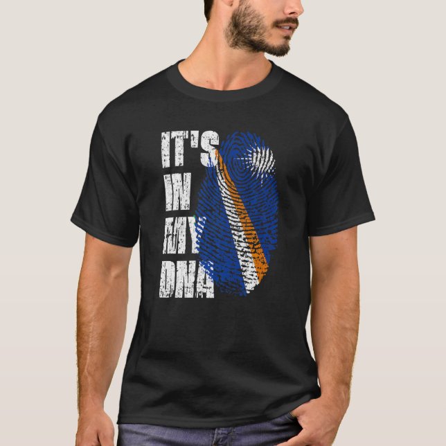 Camiseta Está no meu Dna Marshall Islands Flag Marshallese (Frente)