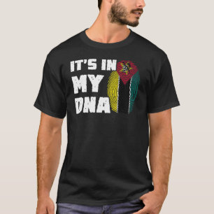 Camiseta Está no meu DNA, moçambicano, Sinalizadores de Hom