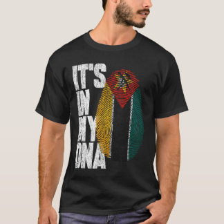 Camiseta Está no meu DNA Moçambique Orgulhoso Bandeira Moça