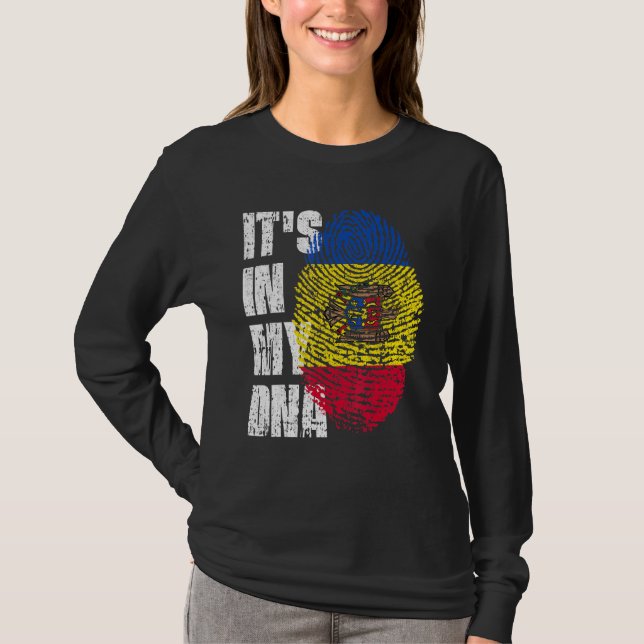 Camiseta Está No Meu Dna Moldávia Bandeira Moldovan (Frente)