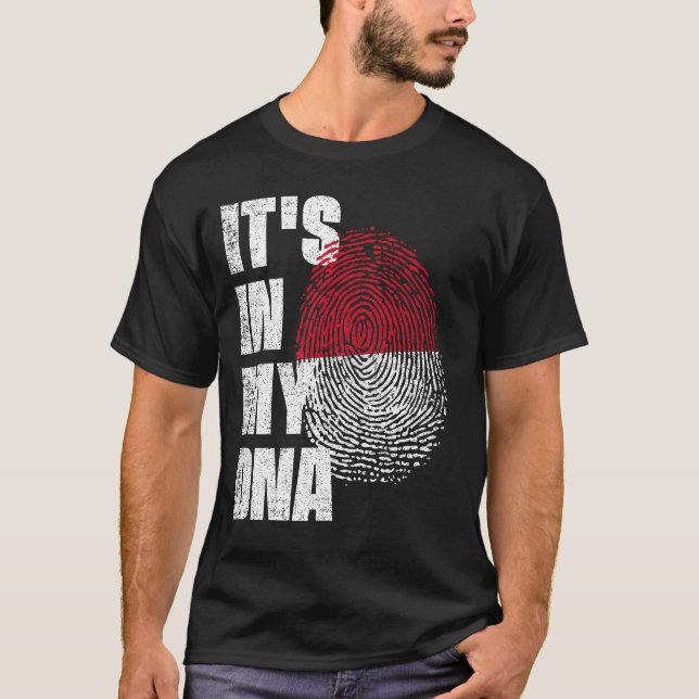 Camiseta ESTÁ NO MEU DNA Mônaco Flag (Frente)