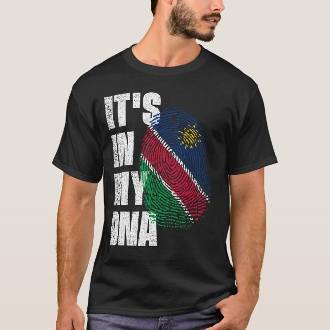 Camiseta ESTÁ NO MEU DNA Namíbia Flag (Frente)