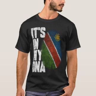 Camiseta Está no meu DNA Namíbia Ortostada Sinalizador da N