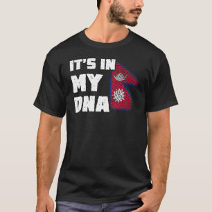 Camiseta Está no meu DNA Nepal Sinalizador Homens Imprimido
