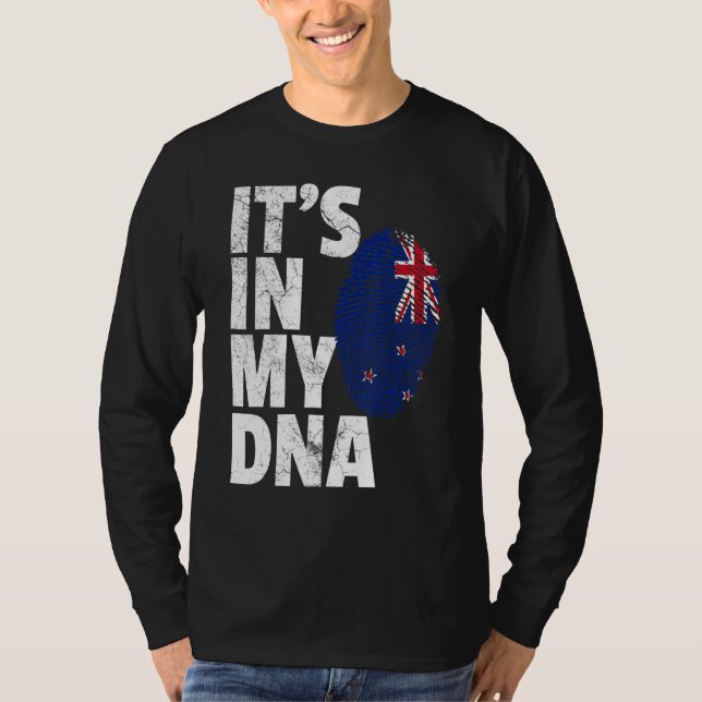 Camiseta Está no meu Dna New Zelândia Flag Men Women Kids (Frente)