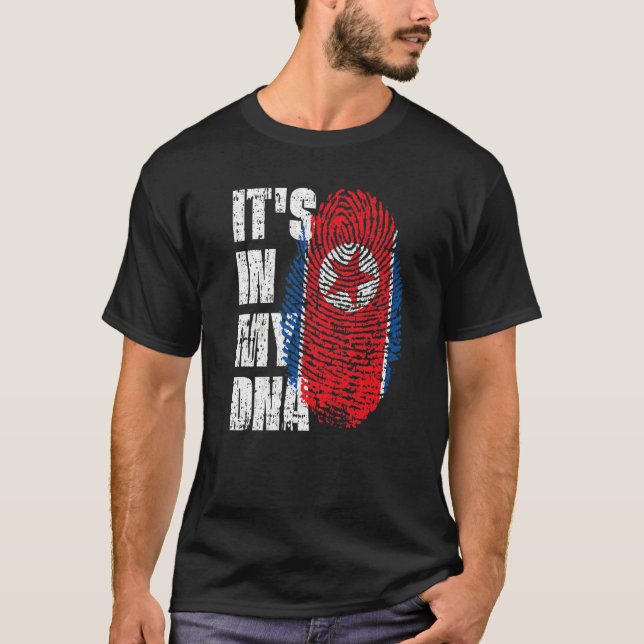 Camiseta Está no meu Dna North Korea Flag norte-coreano (Frente)