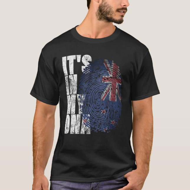 Camiseta Está no meu DNA Nova Zelândia Maori Kiwi Gifts Hak (Frente)