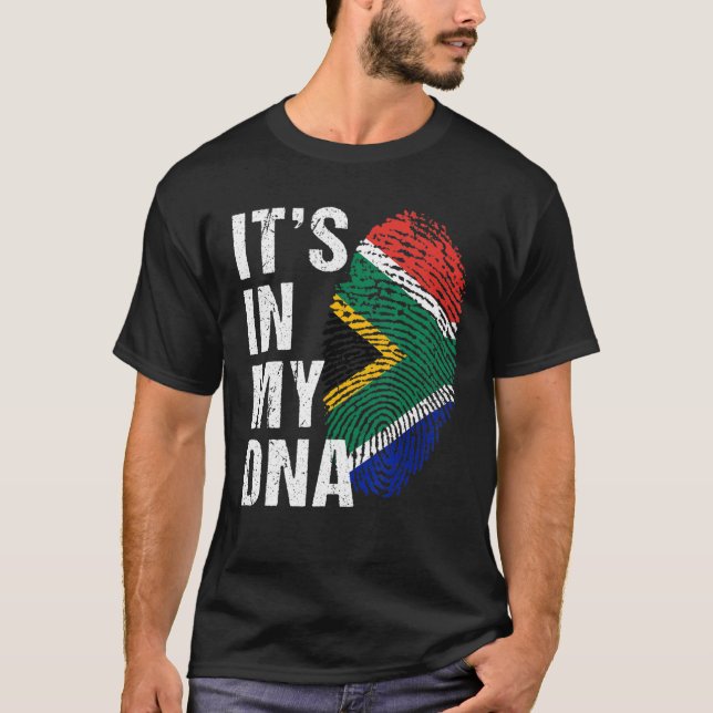 Camiseta Está no meu DNA Orgulho Sul-africano na áfrica do  (Frente)