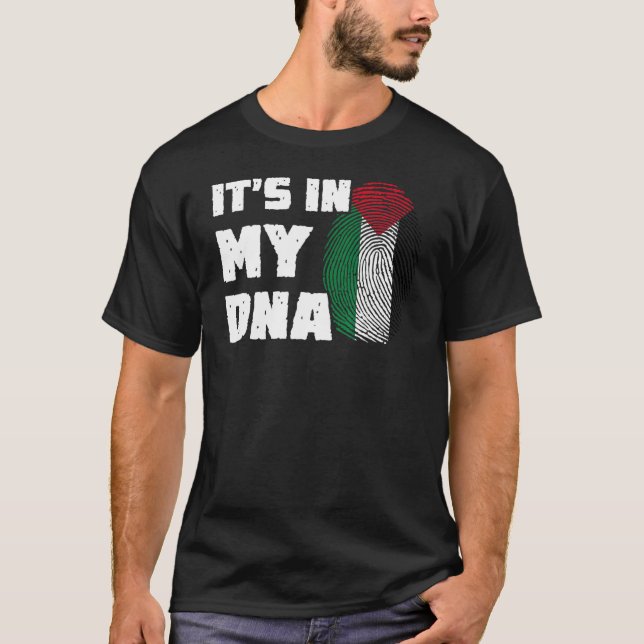 Camiseta Está no meu DNA Palestina Sinalizador da Palestina (Frente)