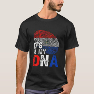 Camiseta Está no meu DNA Patriótico da Impressão Digital do