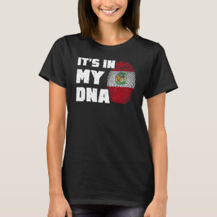 Camiseta Está no meu DNA Peru Flag Fingerprint Men Mulheres