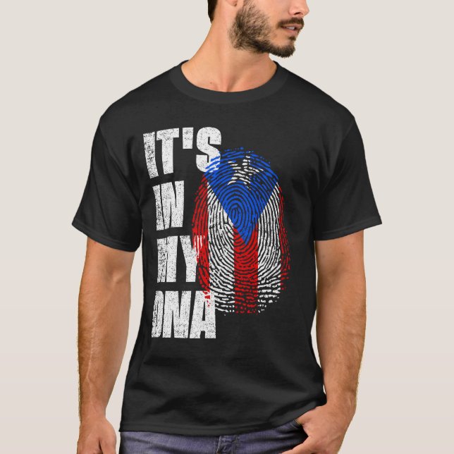 Camiseta ESTÁ NO MEU DNA Porto Rico Flag (Frente)
