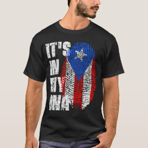 Camiseta Está no meu DNA, Porto Rico Flag Boy, presente