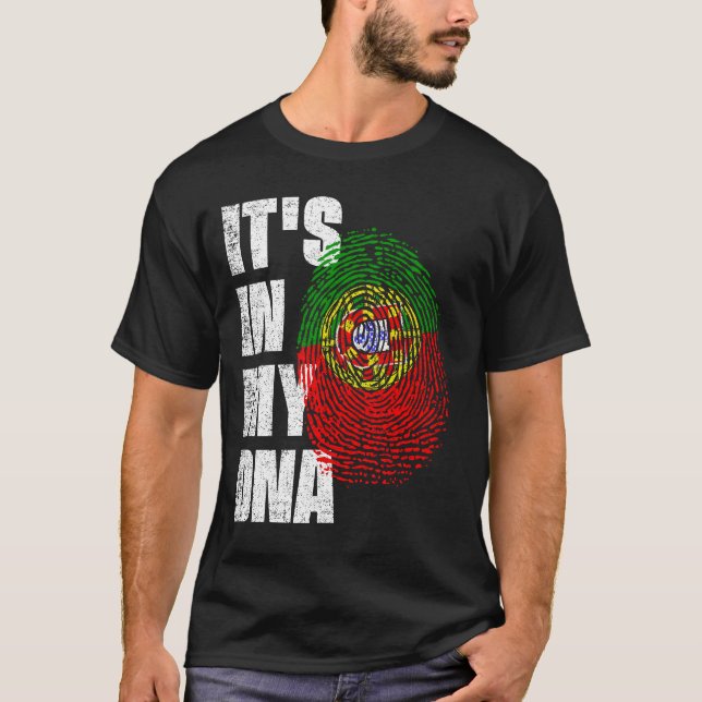 Camiseta ESTÁ NO MEU DNA Portugal Flag (Frente)