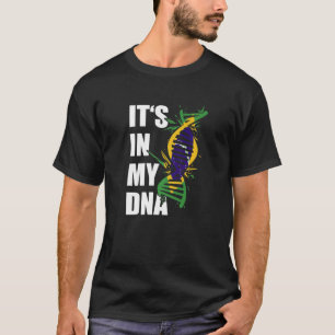 Camiseta Está no meu DNA Raízes Brasileiras Bandeiras do Br