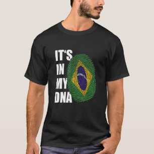 Camiseta Está no meu DNA Raízes Brasileiras Impressão Digit