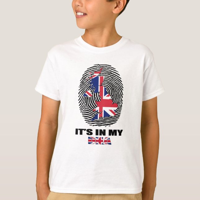 Camiseta Está no meu DNA Reino Unido Patriótico Britânico (Frente)