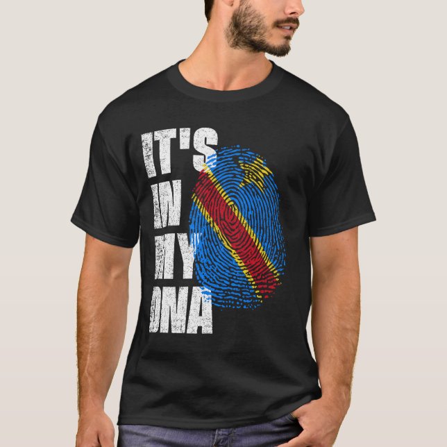 Camiseta ESTÁ NO MEU DNA República Democrática do Congo (Frente)