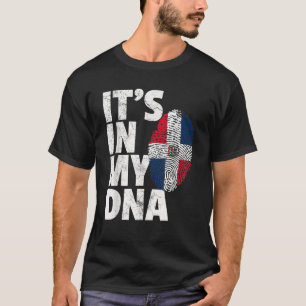 Camiseta Está no meu DNA República Dominicana Bandeira Nata