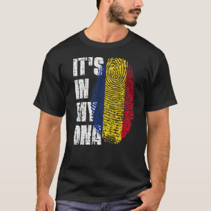 Camiseta Está no meu DNA Romênia Bandeira Romena