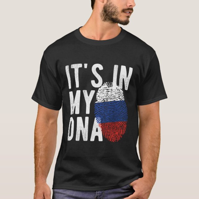 Camiseta Está No Meu Dna Rússia Sinalizador. (Frente)