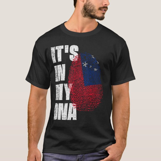 Camiseta ESTÁ NO MEU DNA Samoa Flag (Frente)