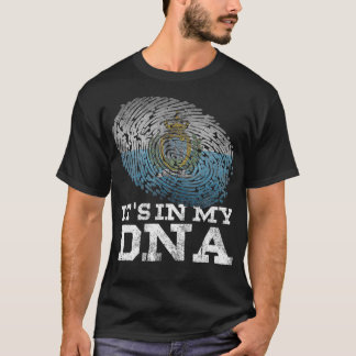 Camiseta Está no meu DNA, San Marino Flag Vintage.