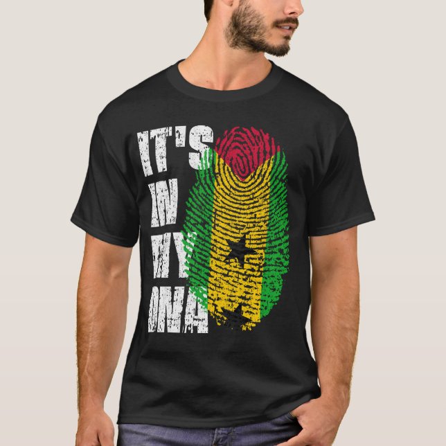 Camiseta Está no meu DNA, Sao Tome e Principe Flag Boy (Frente)