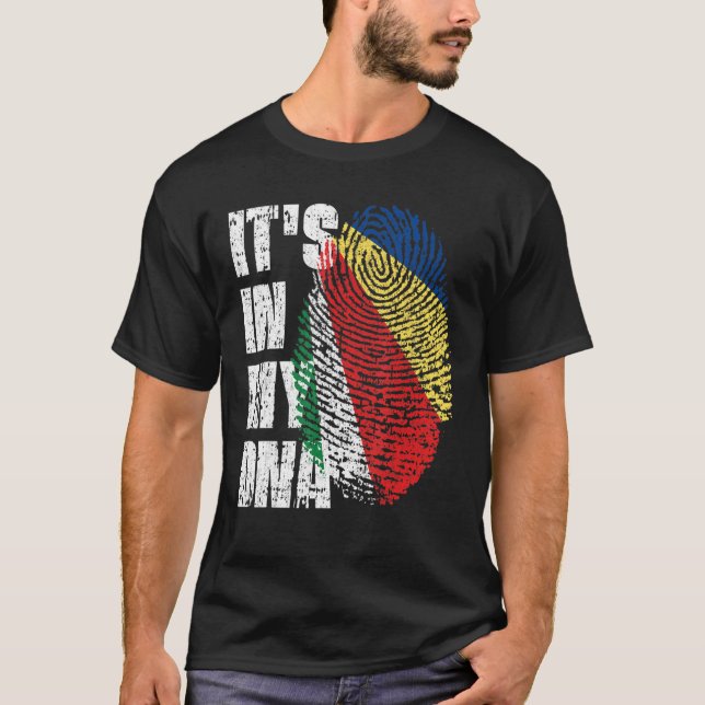 Camiseta Está No Meu Dna Seicheles Bandeira Seicheles (Frente)