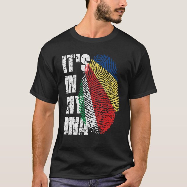 Camiseta Está No Meu Dna Seicheles Bandeira Seicheles (Frente)