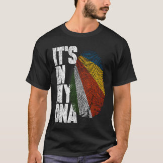 Camiseta Está no meu DNA Seicheles Orgulhosas Bandeira das
