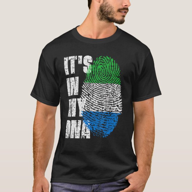 Camiseta Está No Meu Dna Serra Leoa Bandeira Serra Leoa (Frente)