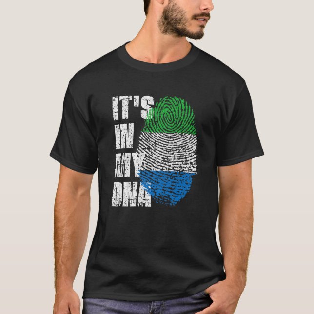 Camiseta Está no meu DNA, Serra Leoa, Sinalizador Serra Leo (Frente)