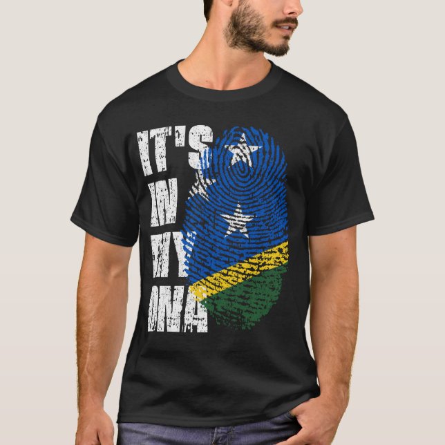 Camiseta Está no meu DNA Solomon Islands Flag Boy Gift (Frente)