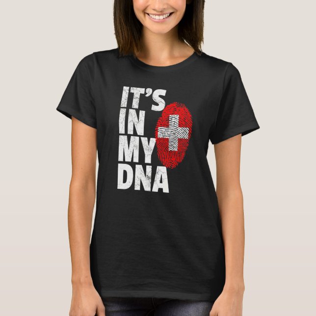 Camiseta Está no meu DNA, Suiça suíça, mulheres (Frente)