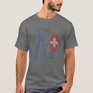 Camiseta Está no meu DNA, Suiça suíça, Sinalizador Nata