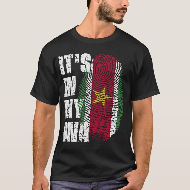 Camiseta Está no meu DNA Suriname Flag Boy Gift (Frente)