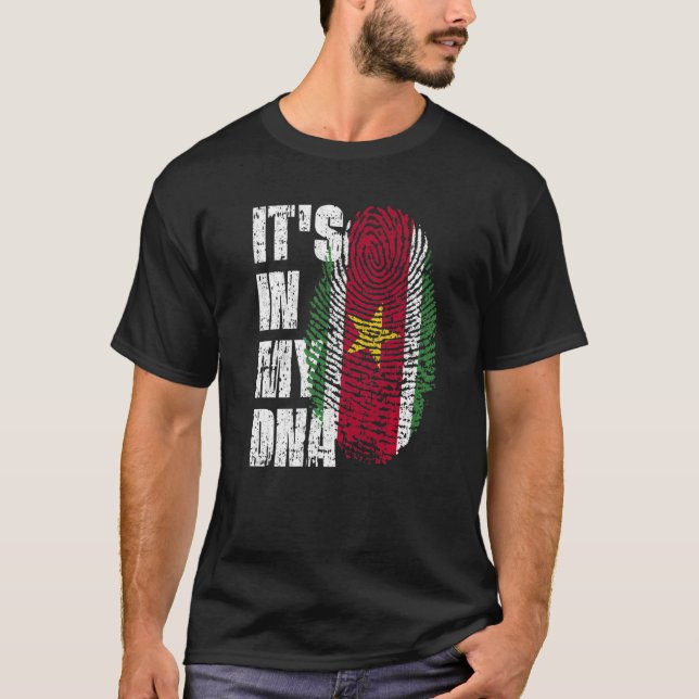 Camiseta Está no meu DNA Suriname Flag Surinamese (Frente)